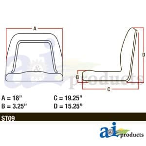 TM333YL - Michigan Style Seat, w/o Slide Track, YLW - Thumbnail 4