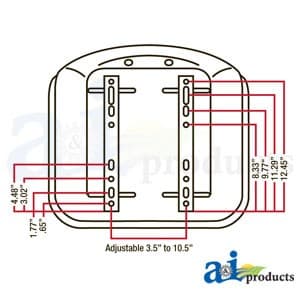 TMS111GR - Seat, Michigan Style, w/ Slide Track, Deluxe Cushion, GRY - Thumbnail 5