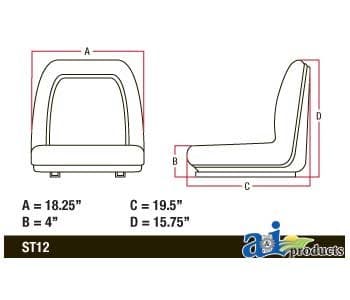 TMS444YL - Seat, Michigan Style, w/ Slide Track, YLW - Thumbnail 4