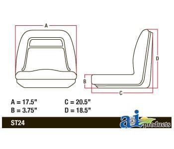 VG11696 - Seat, 18", YLW Vinyl - Thumbnail 4
