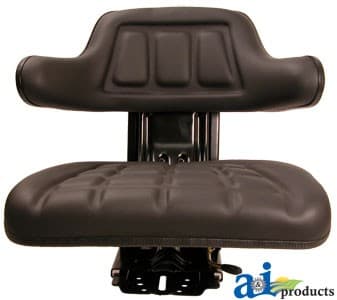 W222BL - Seat w/ Wrap Around Back W/Arms, Black Vinyl, 300 lb / 136 kg Weight Limit - Thumbnail 2