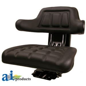 W222BL - Seat w/ Wrap Around Back W/Arms, Black Vinyl, 300 lb / 136 kg Weight Limit