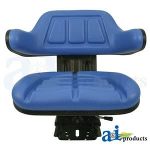 W333BU - Seat w/ Wrap Around Back w/Arms, Blue Vinyl, 265 lb / 120 kg Weight Limit - Thumbnail 2