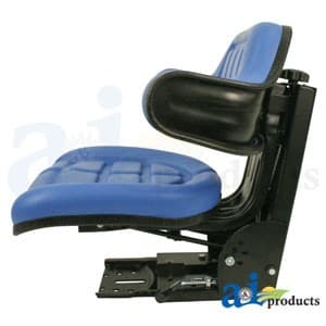 W333BU - Seat w/ Wrap Around Back w/Arms, Blue Vinyl, 265 lb / 120 kg Weight Limit - Thumbnail 3