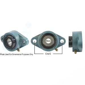 WGTZ10-I - Re-Lubricatable 2 Bolt Flanged Bearing W/ Lock Collar