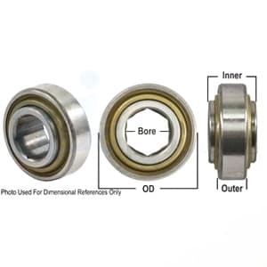 205KRR2-I - Pre-Lube Hex Bore Ball; Cylindrical Bearing