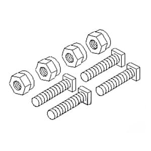 26A1-C - 5/16" (4 Pk) Square Head Battery Bolts & Nuts