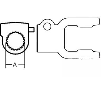 279467 - Splined 1 3/4"-6 Spline W/ QDP Tractor Yoke
