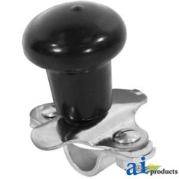 5A6BL - Spinner, Aluminum Steering Wheel Black Plastic Coated Knob