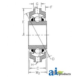 CDS209TTR6P-I - Bearing, Rubber Mount Disc; Re-Lubricatable