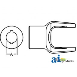 D268032 - Implement Yoke Round Bore w/ Keyway & Set Screw 	