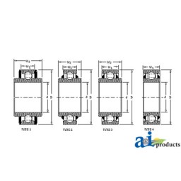 DC209TTR8-I - Disc Bearing; Cylindrical, Square Bore, Re-Lubricatable