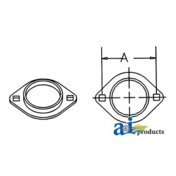 F240-I - Flange Half, Bearing; 2 Bolt