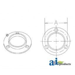 F3Z72-I - Flange Half, Bearing; Re-Lubricatable 3 Bolt W/ Zerk