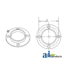 F4Z100-I - Flange Half, Bearing; Re-Lubricatable 4 Bolt Round W/ Zerk