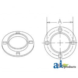 F485-I - Flange Half, Bearing; 4 Bolt Round