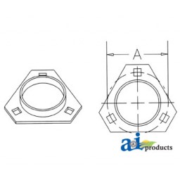 FTR347-I - Flange Half, Bearing; 3 Bolt Triangular