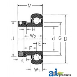 G1012KRRB-I - Bearing, Ball; Spherical W/ Collar, Re-Lubricatable