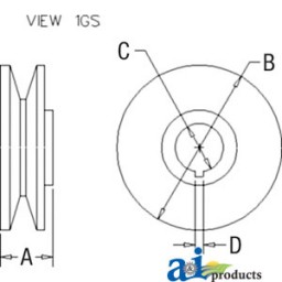 Glu5000 - Pulley, 1V-Groove W/ Key Way
