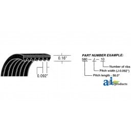 240J4 - Micro-Rib V-Belt (24.0")	