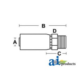 MT-08-08-W - Hw-Mt Sae Flareless Compression W/ Sleeve & Nut - Rigid - Straight