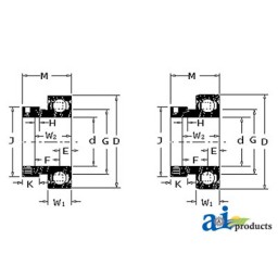 RA104RR-I - Bearing, Ball; Cylindrical W/ Collar, Non-Relubricatable