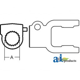 W019516-A - Tractor Yoke, Splined 1 3/8 - 21 Spline w/ QDP 	