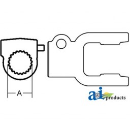 W041049-A - Tractor Yoke, Splined 1 3/8" - 6 Spline w/ QDP 	