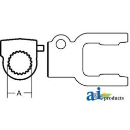 W041378-A - Tractor Yoke, Splined 1 3/8" - 6 Spline w/ QDP 	