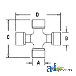 W174354 - Cross & Bearing Kit (zerk in cap) 	