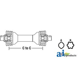 W240012100101 - Driveline, Complete With 1-3/8" 6 Spline End Yokes