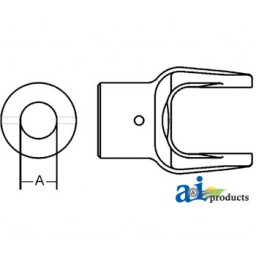 W320665-A - Implement Yoke, Round Bore 1 w/ 5/16 Pin Hole 	