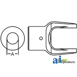 W320672-A - Implement Yoke, Round Bore 30mm w/ 8mm Pin Hole 	