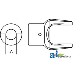 W320673-A - Implement Yoke, Round Bore 1 1/4 w/ 3/8 Pin Hole 	