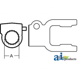 W320804-A - Tractor Yoke, Splined 1 3/4 - 20 Spline w/ QDP 	