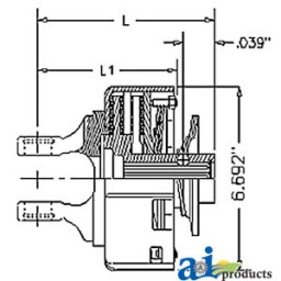 W321166 - Friction Clutch, Type K92/4, 1350 Nm, Kp 1 3/8" 6 Spline, W/ Ball Type Qd