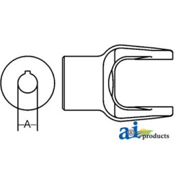 W329042 - Implement Yoke, Round Bore 1 7/16 - 3/8 Keyway  Tapped 