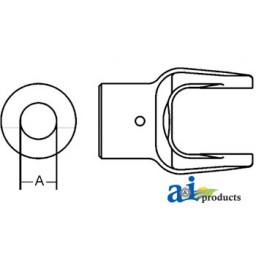 W332917-A - Implement Yoke, Round Bore 1 3/8 - 1/2 Pin Hole  Coun