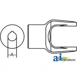 W380270-A - Implement Yoke, Round Bore 1 3/8 w/ 5/16 Keyway