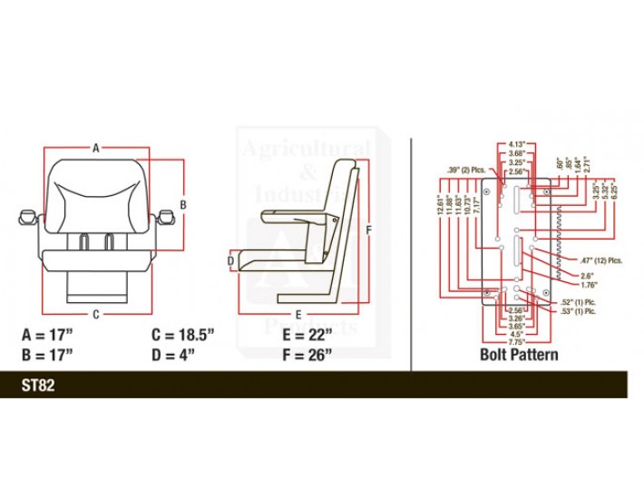 BBS108BU - "Big Boy" Seat; Blue; W/ Extendable Arm Rests	