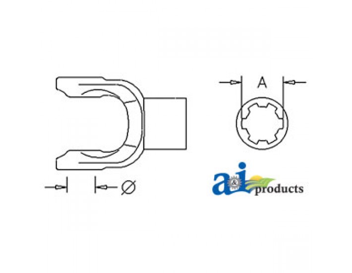 BP203080351-A - Implement Yoke, Splined 1 3/8 - 6 Spline - Slide 