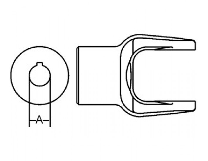 BP212086756-A - Implement Yoke, Round Bore 1 1/2 - 3/8 Keyway 	