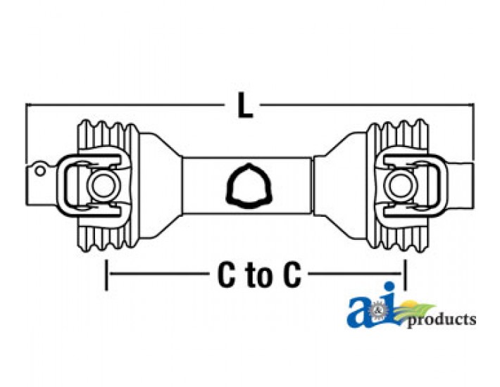 CS54014 - Driveline, 1 3/8" 6 Spline X 1 1/2" Rb W/Kw