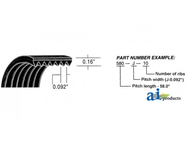 220J4 - Micro-Rib V-Belt (22.0")	