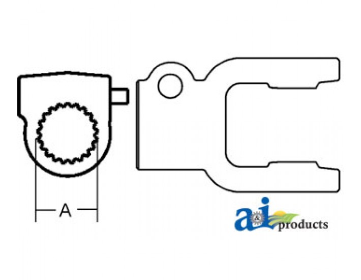 W019522 - Tractor Yoke, Splined 1 3/4" - 20 Spline w/ QDP 	