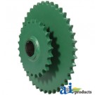 AE54302 - Sprocket, Double; Lower Drive Roller, 40/24 Tooth