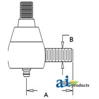 1851617M2 - Steering Cylinder End, Male Thread