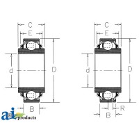 205KRR2-I - Bearing, Ball; Cylindrical, Hex Bore, Pre-Lube