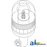 3715144M92 - Rotating Beacon, Amber, Pipe Type 	