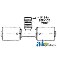 461-3108 - Straight Splicer W/ R134a Service Port Steel Beadlock Fitting